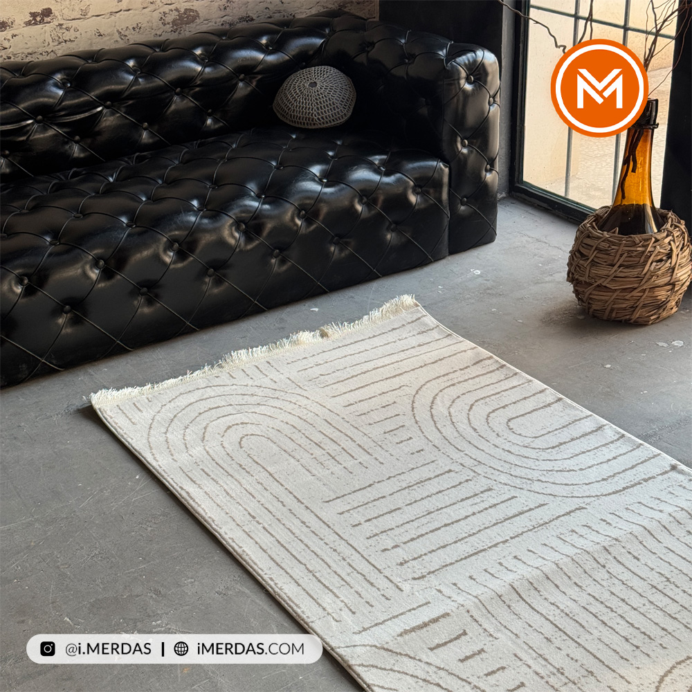 فرش کناره کد 41339 زمینه کرم بژ